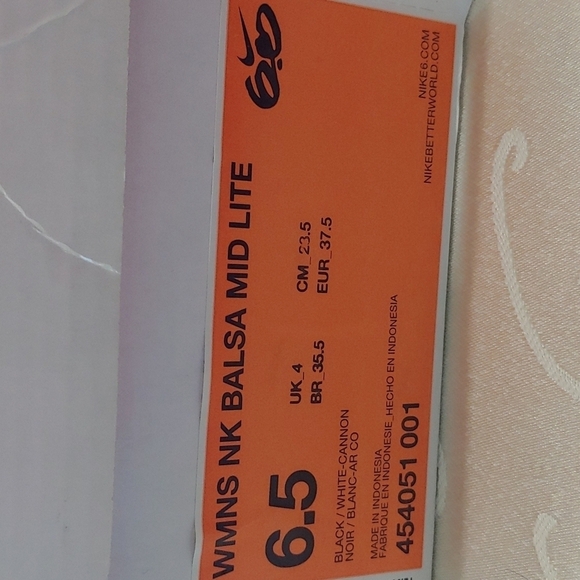 Nike 6.0 Balsa Mid Lite Size 6.5 Black Sneakers - Picture 6 of 8